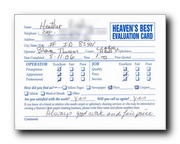 Customer Evaluation Card 2